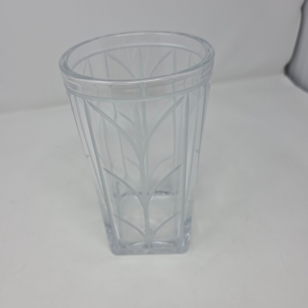 Authentic Tiffany & Co. Vase Wheat Leaf Crystal Glass Round Shape Decorative - Picture 2 of 6